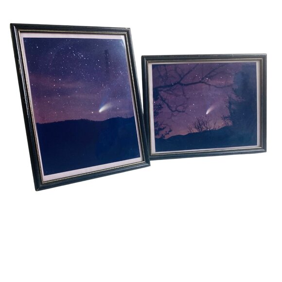 Vintage 1997 Hale-Bopp Comet Original Photographs 8x10" Set Of 2 Framed - Picture 2 of 6